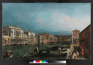 Canal Grande, Venedig, ovanför Rialtobron, före 1743 av Michele Marieschi