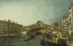 Rialtobron, Venedig, ca 1740 (olja på duk) av Michele Marieschi