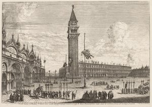 Utsikt över Venedig: Piazza och Piazzetta av Michele Marieschi