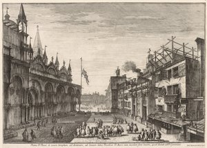 Utsikt över Venedig: Piazzetta San Basso av Michele Marieschi