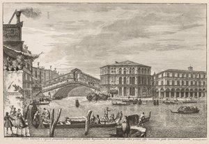 Utsikt över Venedig: Rialtobron och marknaden
