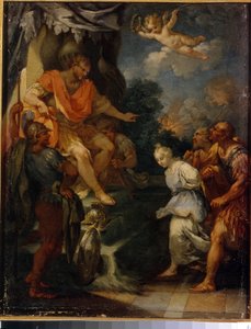 Martyr inför prokonsuln. (Förföljelse av kristna i Romarriket). Målning av Michele Rocca (cirka 1670-cirka 1751), olja på duk. Italiensk konst (Parma), sent 1600-1700-tal, barockkonst. Statens museum för utländsk konst i Republiken Lettland, Riga (Lett