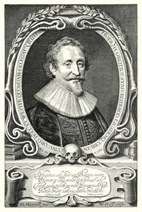 Hugo Grotius, holländsk jurist, teolog; filosof och författare (gravyr) av Michiel Jansz. van (after) Miereveld