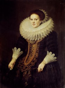Porträtt av en holländsk kvinna målning av Michiel Van Miereveld (1567-1641)