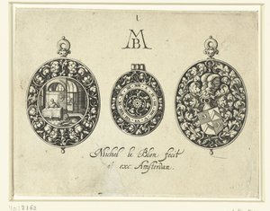 Två urhus och en urtavla, c.1620-26 av Michiel Le Blon