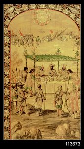 Erövringen av Mexiko: Hernando Cortes (1485-1547) beordrar förstörelsen av fartygen och träffar Montezumas ambassadörer (1466-1520) 1520