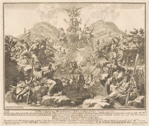 Seconda Macchina för Kina 1738: Bacchus och Ceres triumf av Miguel de Sorellò, after Carl Marcus Tuscher