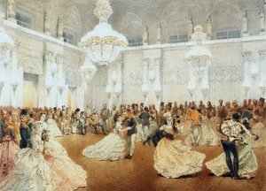 Bal i vinterpalatsets konserthus under det officiella besöket av Nasir al-Din Shah i maj av Mihaly von Zichy