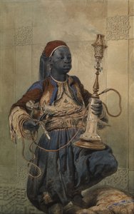 Nubian med en vattenpipa, 1862
