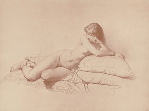 Studie av en liggande kvinnlig naken, 1885 av Mihaly von Zichy