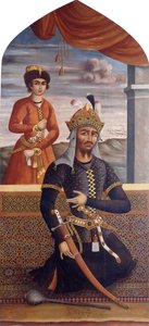 Porträtt av Afrasiyab, kung av Turan, ca 1803-4 av MihrAli