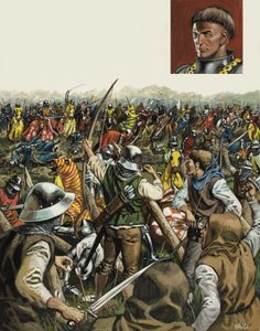 Slaget vid Agincourt, 25 oktober 1415 (gouache på papper)
