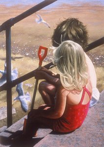 På trappan till strandpromenaden av Mike Briscoe