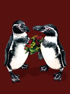 Anniversary Penguins on Red Oxide, 2020 av Mike Davis