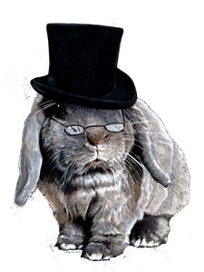 Humbug Bunny on White, 2020 av Mike Davis