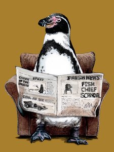 Pensionering Penguin på Golden Yellow, 2020 av Mike Davis