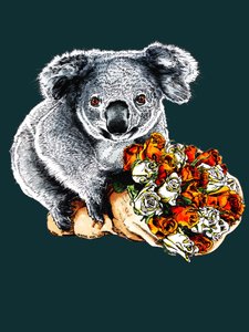 Tack Koala på Deep Cyan, 2020 av Mike Davis