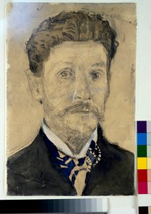 Självporträtt - Verk av Mikhail Alexandrovich Vrubel (Vroubel) (1856-1910) av Mikhail Aleksandrovich Vrubel