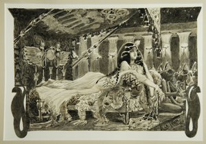 Cleopatra på sängen, 1899 av Mikhail Aleksandrovich Vrubel