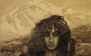 Head of a Demon, 1890 (wc på kartong)