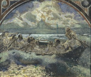 Jesus går på vattnet, 1890 av Mikhail Aleksandrovich Vrubel