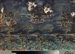 Nenuphars (nympheas) (Vattenliljor) - Verk av Mikhail Alexandrovich Vrubel (Vrubel) (1856-1910), akvarell och gouache på papper, rysk konst från 1800- och 1900-talet, art nouveau - State Museum Abramtsevo Estate, Moskva av Mikhail Aleksandrovich Vrubel