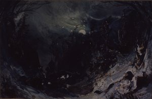 Scenografi för operan The Power of the Fiend av A. Serov, 1871 av Mikhail Ilyich Bocharov