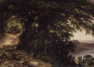 Utsikt över Castel Gandolfo nära Rom, 1836