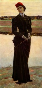 porträtt av Olga Mihaylovna Nesterova-Shretera, konstnärens döttrar, 1906, 1965. av Mikhail Nesterov