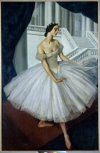Porträtt av ballerinan Anna Pavlova (1881-1931) (The Ballerina Anna Pavlova) - Målning av Alexandre Evguenievitch Jacovieff (Alexander Yevgenyevich Yakovlev or Iacovieff) (1887-1938), olja på duk (190x121,5 cm)