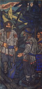 Storhertigen Vladimir I. Svyatoslavichs bröllop Triptyk, sidopanel, 1920-talet