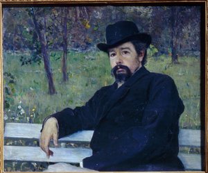 Porträtt av målaren Nikolai Alexandrovich Yaroshenko av Mikhail Vasilievich Nesterov