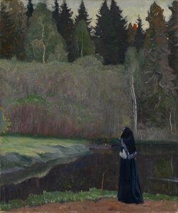 The Nightingale Singing, 1918 av Mikhail Vasilievich Nesterov