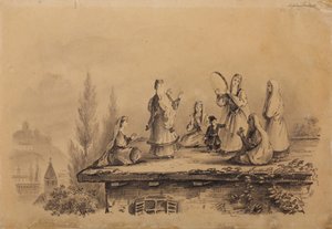 Georgiska kvinnor på taket Lezghinka, 1837