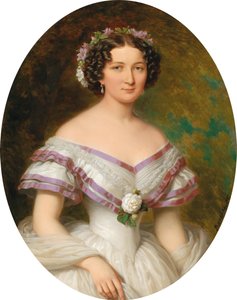 Porträtt av grevinnan Maria Gabriella Josepha Anna Szápáry 1834-1912, född Atzél de Borosjenö, 1857.