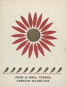 Design från Gorham, Maine 1800: från den föreslagna portföljen "Maine Wall Stencils"