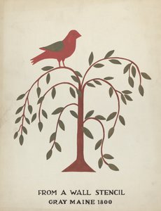 Design från Gray, Maine 1800 (nr 1): Från den föreslagna portföljen "Maine Wall Stencils"