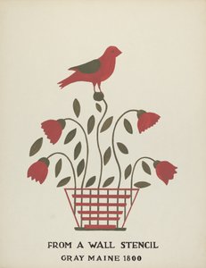 Design från Gray, Maine 1800 (nr 2): Från den föreslagna portföljen "Maine Wall Stencils"