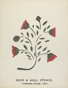 Design från Windham, Maine 1803: Från den föreslagna portföljen "Maine Wall Stencils"