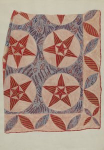 Applikation Quilt av Mildred E. Bent