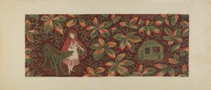 Tryckt textil, c. 1940. av Mildred Ford