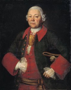 Porträtt av greve Ivan Terentievich Meshchersky, 1756 av Mina Lukich Kolokolnikov