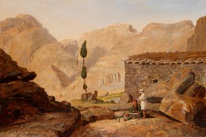 Toppen av berget Sinai med Elias kapell, efter 1844.