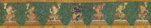 Detalj av kejserlig broderad siden-thangka av Ming Dynasty Chinese School