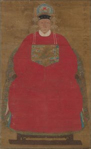 Madam Han Neefang (hängande rullbild, bläck och färg på siden) av Ming Dynasty Chinese School