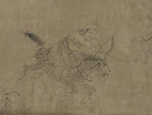 Cai Wenjis fångenskap, 1300-1400-talet (bläck på papper)