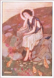 Det var den lilla grå vägen under vilken hans ögon var fästa (färg litho) av Minnie Didbin Spooner