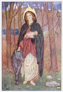Saint Bridget (färg litho)
