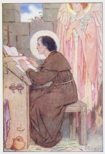 Saint Columba (färg litho) av Minnie Didbin Spooner