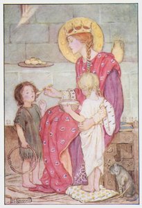 Saint Margaret of Scotland (färg litho)